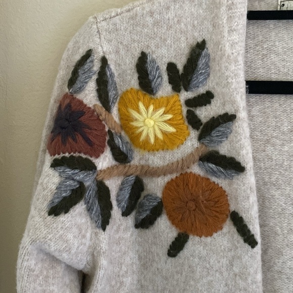 Boundless North Long Tan Cardigan Floral size Small - Picture 3 of 8